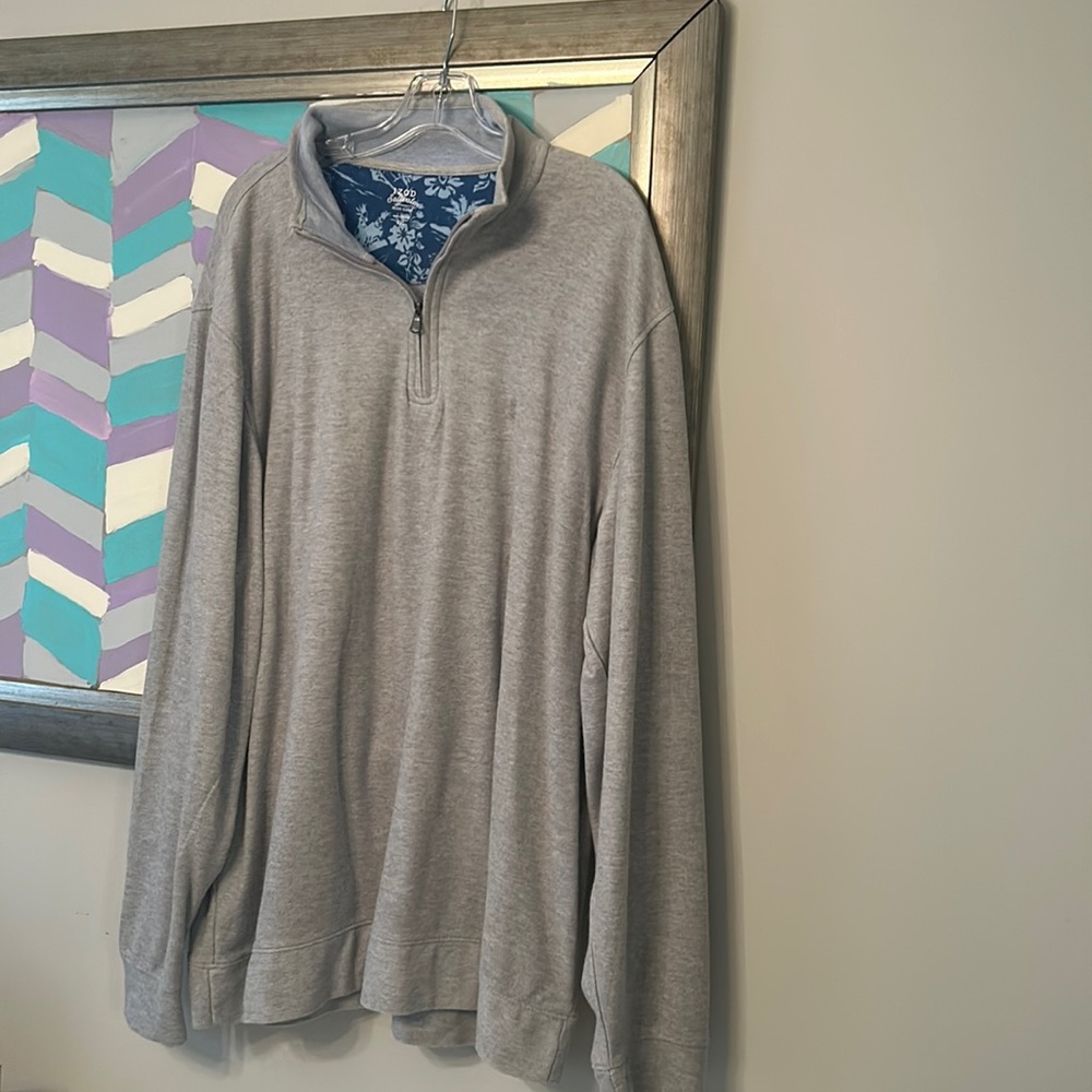 Men's XXL Izod Grey pullover half zip NWOT